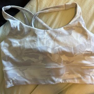 Lululemon white camo sports bra longline
